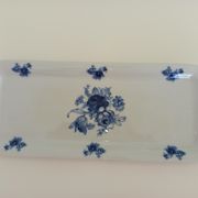 Presentation tray in blue and white Baudour porcelain
