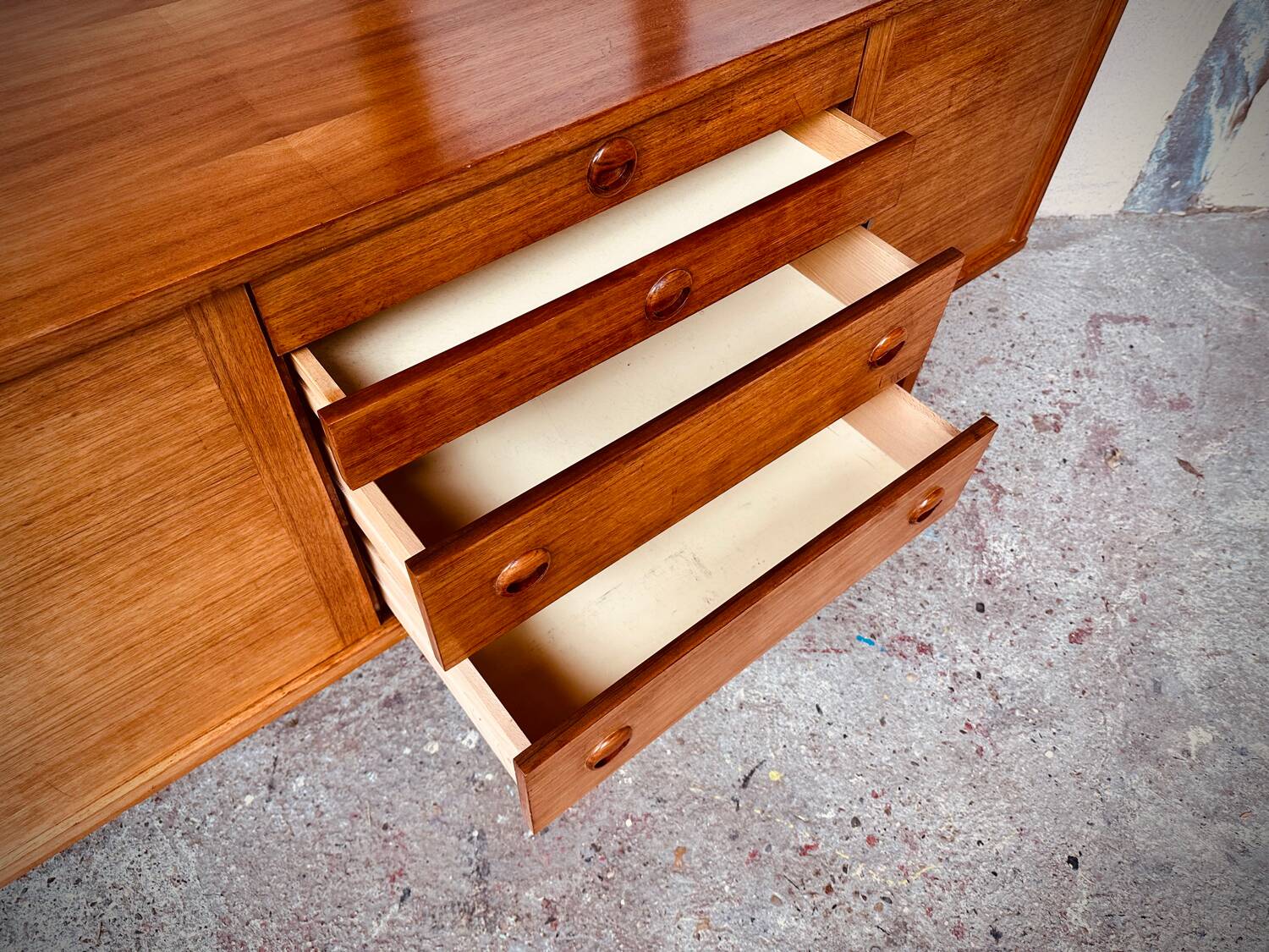 Sideboard, sideboard, vintage Scandinavian teak sideboard, 1960