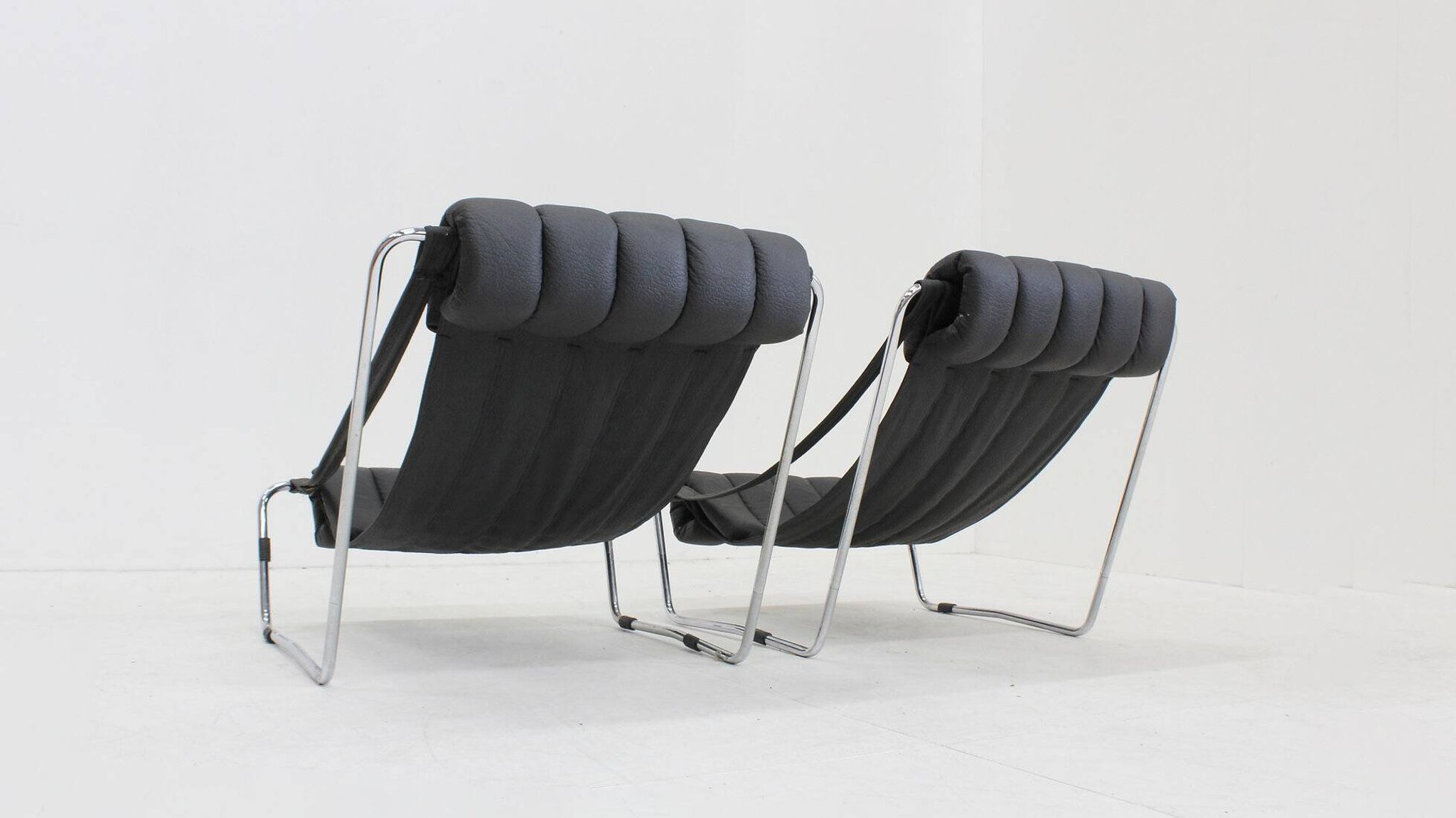 Vintage chrome lounge chairs by Corsini & Wiskemann for Cinova, 1970s set of 2