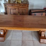 Table de monastère en chêne massif – plateau épais 60 mm – fabrication arti