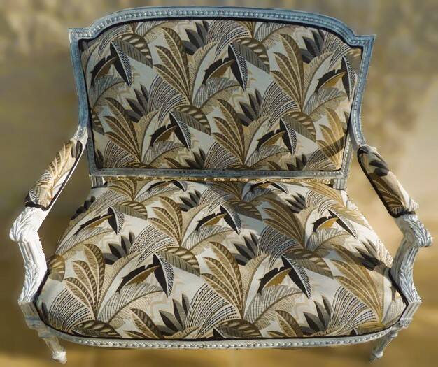 Louis XVI style bench sofa with upholstery and beech wood - Completely revamped