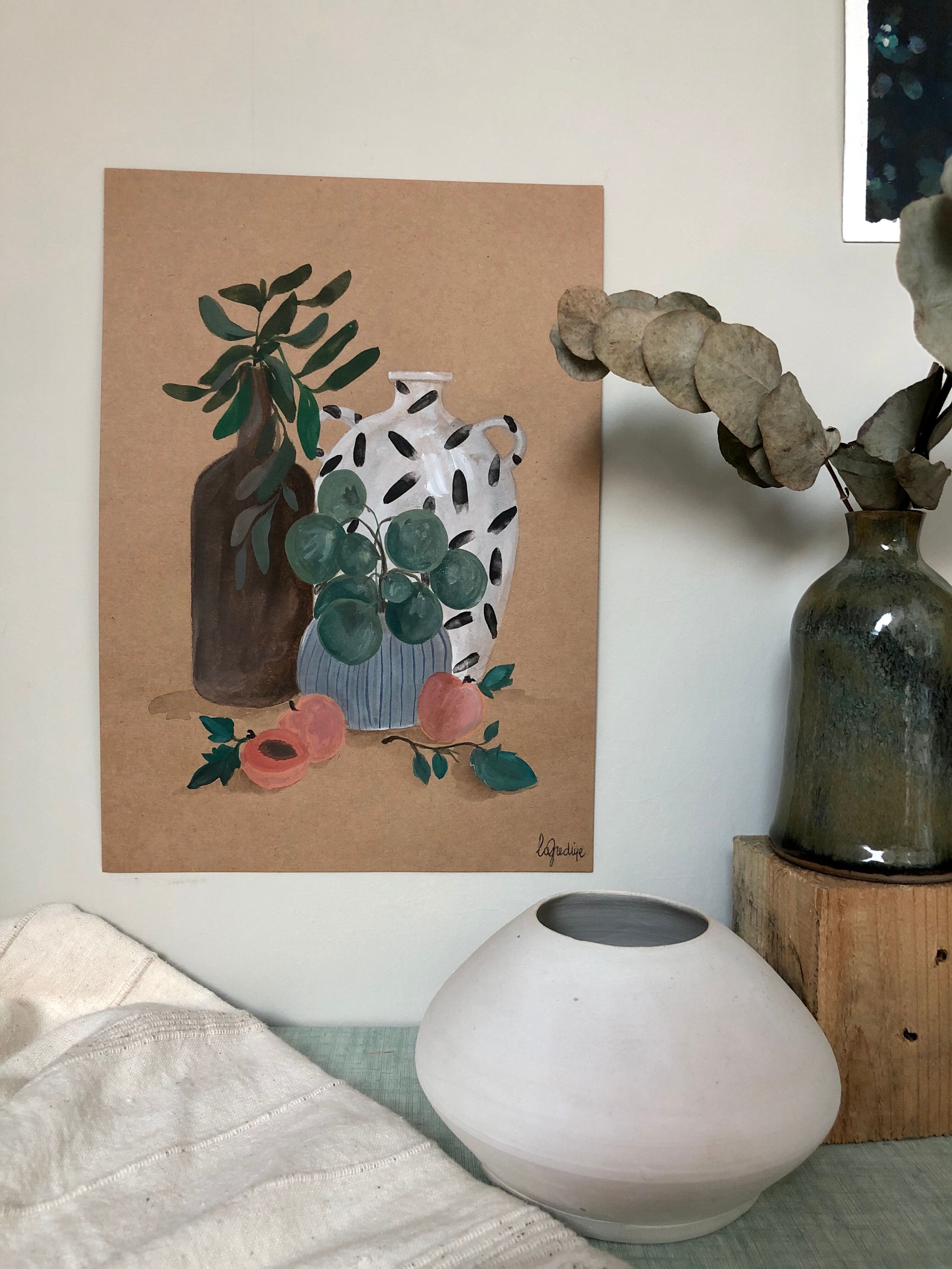 Painting A4 Ceramics and apricots