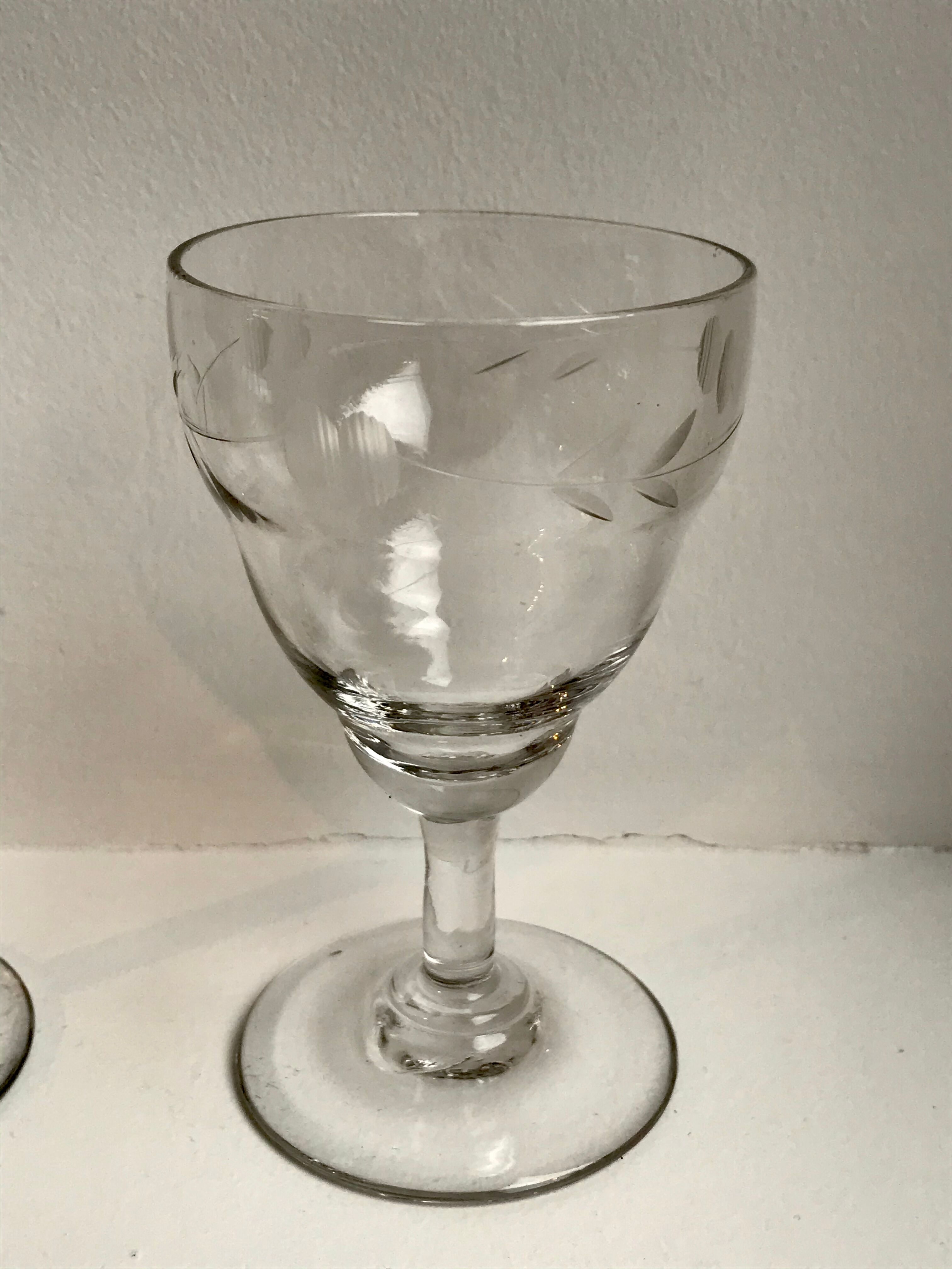 Lot of 5 small 50s/60s crystal glasses