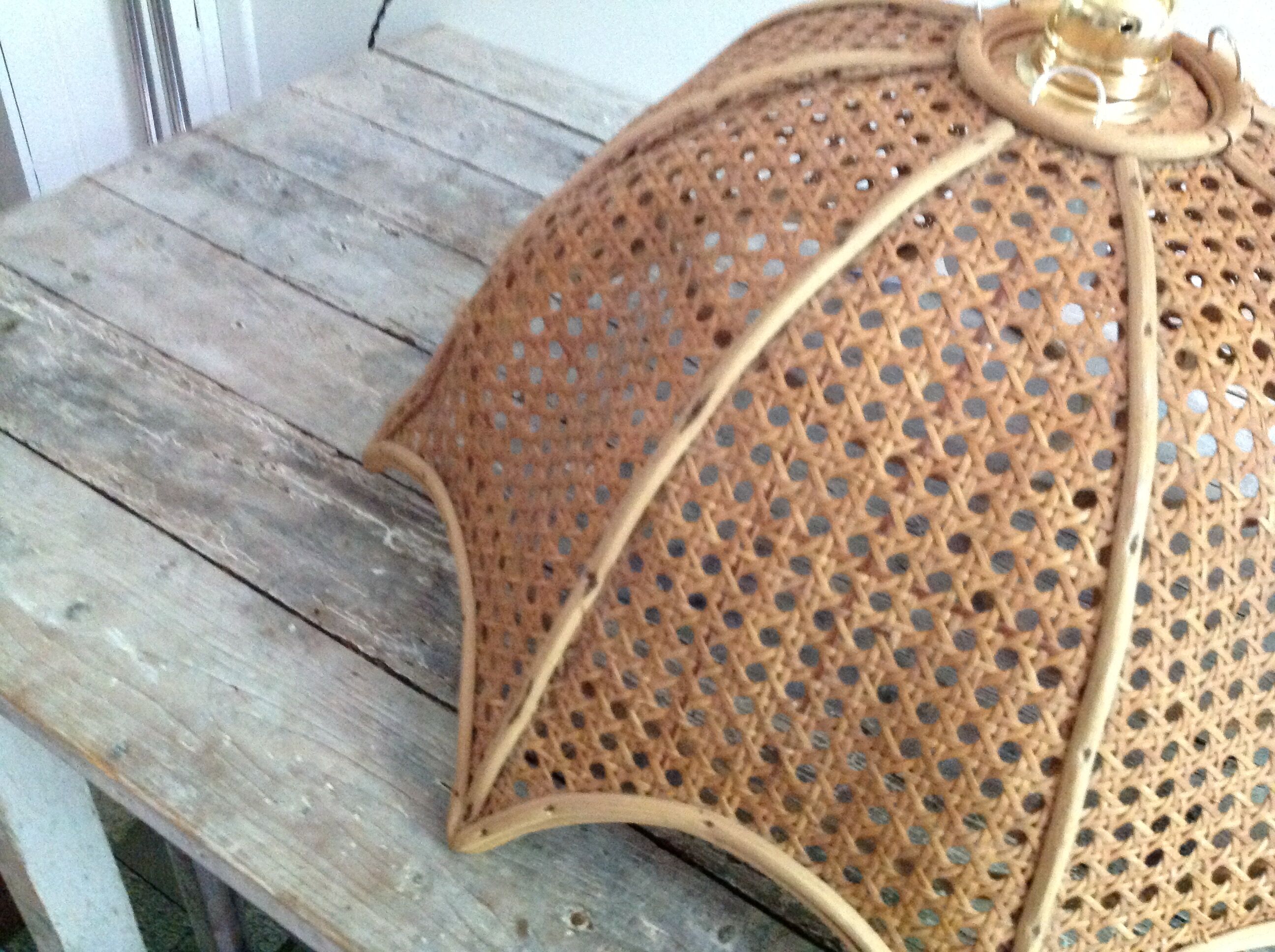 Rattan and caning hanging lamp