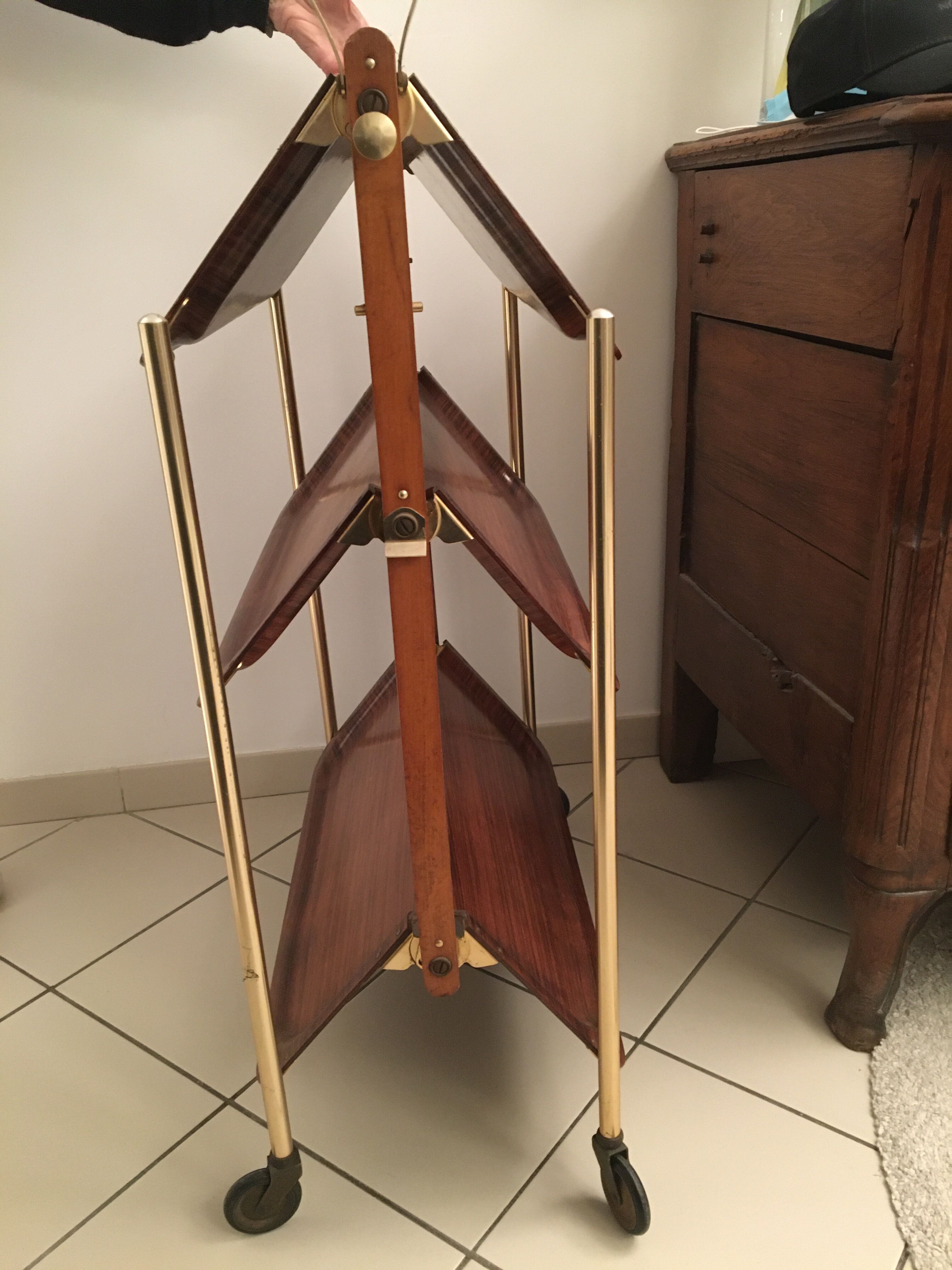 Vintage folding and rolling table
