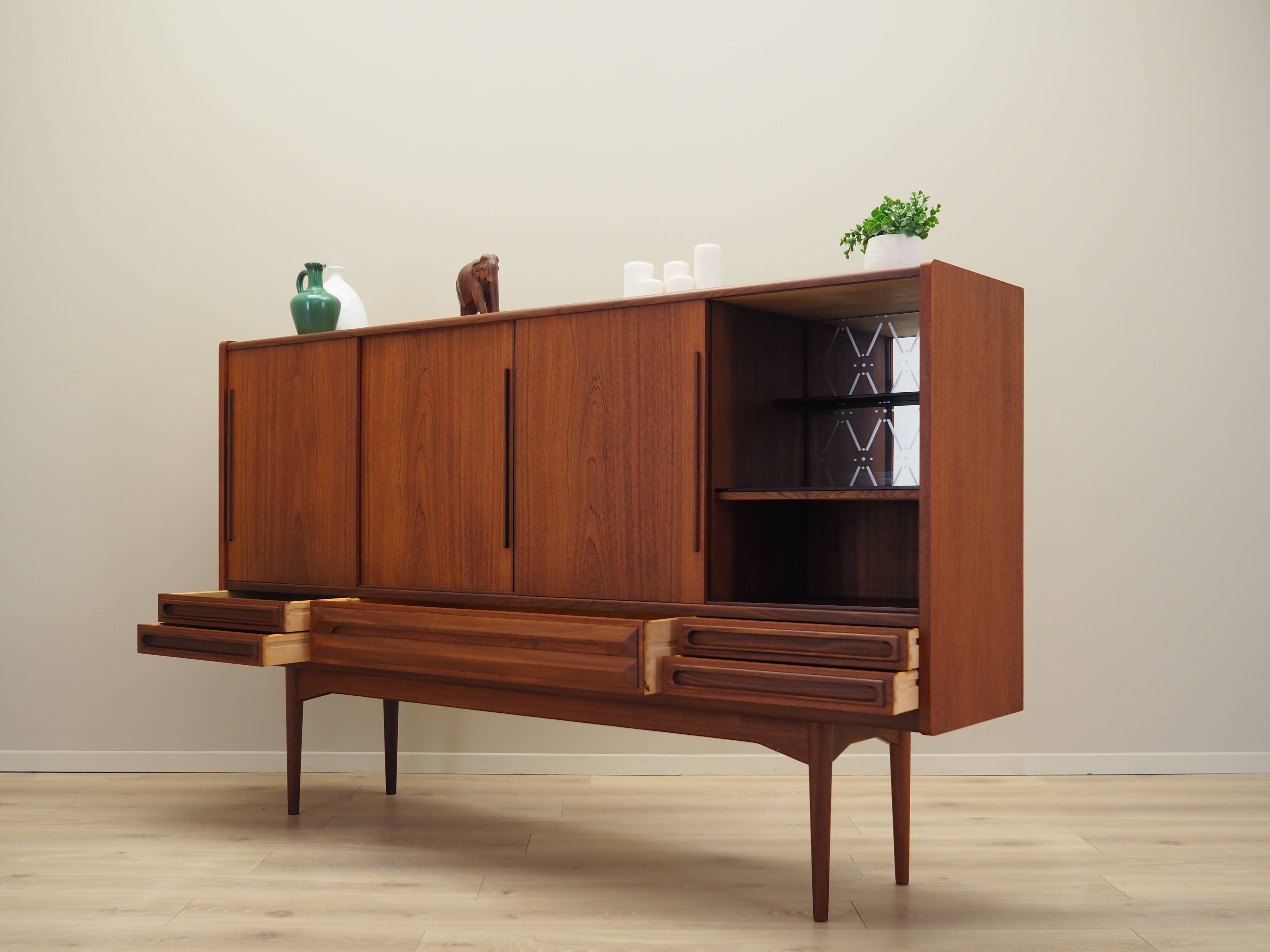 Teak highboard, Danish design, 1960s, production: Denmark