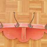 Coat rack in painted wood and vintage brass