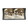 Photographie ancienne stereo, stereograph, luxe albumine 1903 file de chameaux, Pékin, Chine