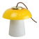 Mid-century yellow glass and brass mushroom table lamp