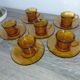 Duralex - 6 tasses et sous tasses verre orange