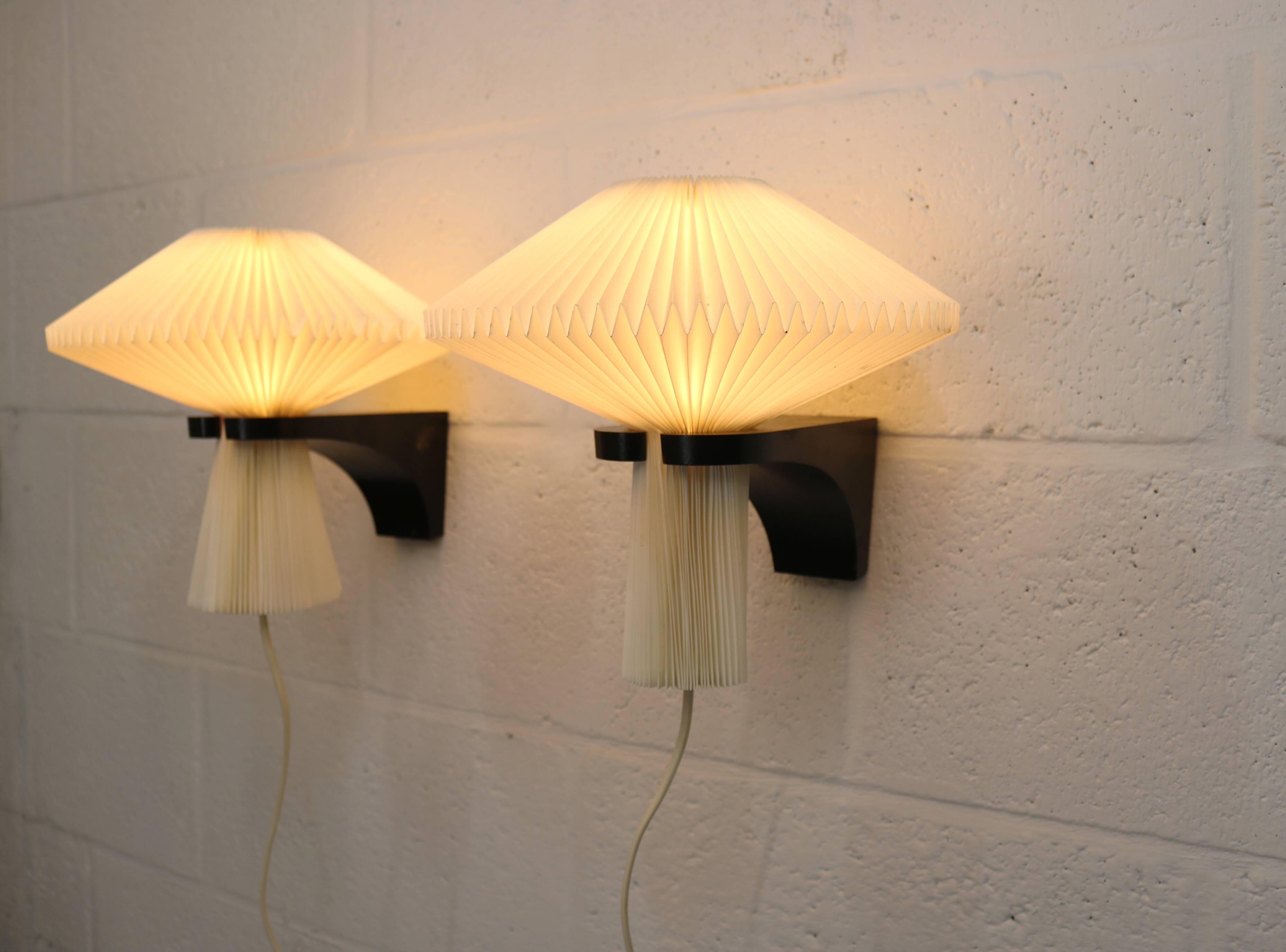 Pair original Le Klint 204 “Mushroom” lamps, designed by Vilhelm Wohlert