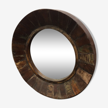 Round mirror Indian wooden massif diameter 50 cm