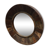 Round mirror Indian wooden massif diameter 50 cm