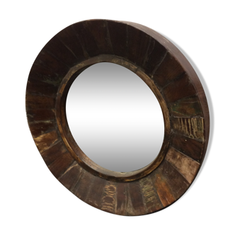 Round mirror Indian wooden massif diameter 50 cm