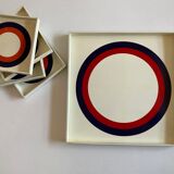 Set of 5 trays target Prisunic design 1960