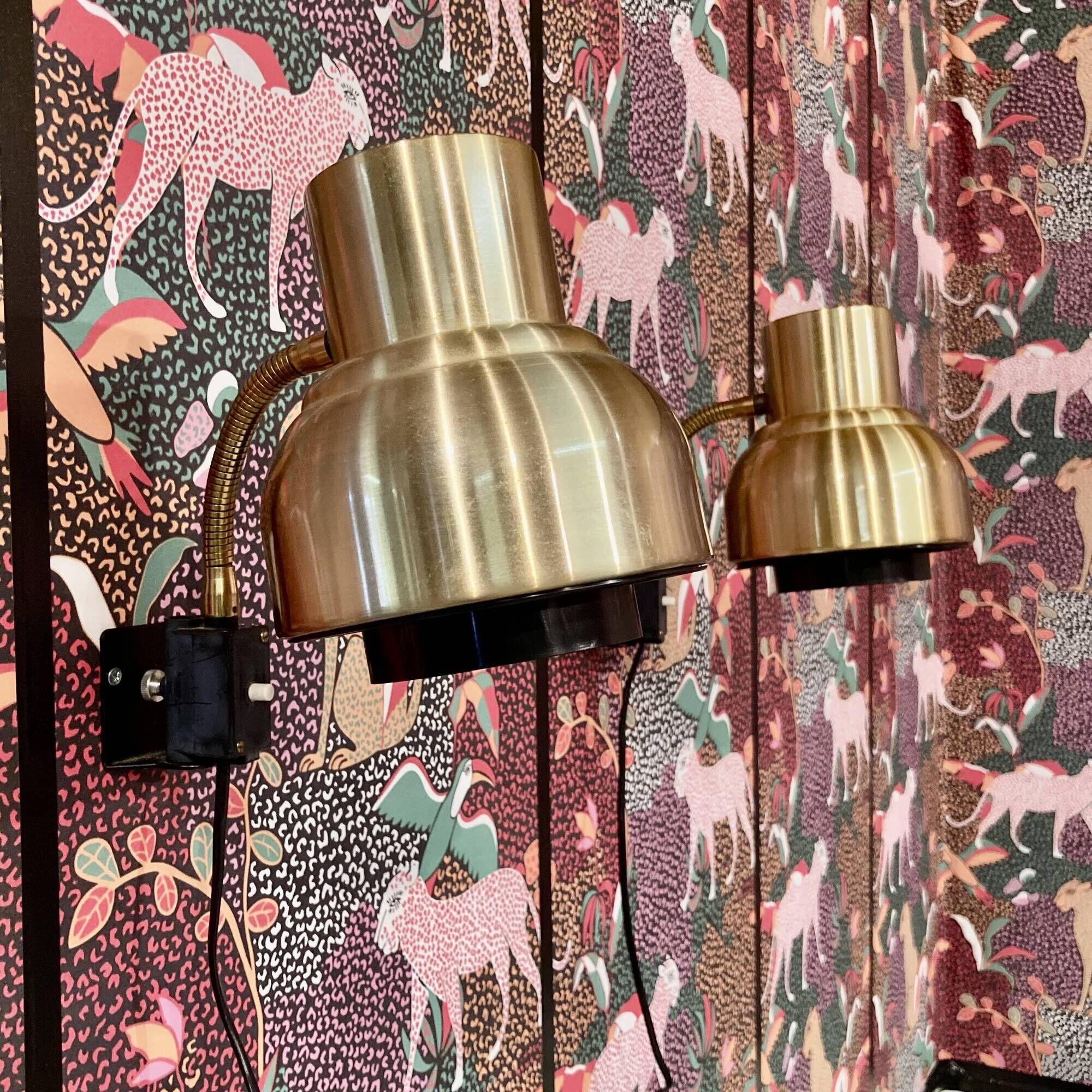 PAIR OF MODULAR SCANDINAVIAN DESIGN WALL LIGHTS.