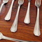 Christofle - Set of 12 Boreal model table forks in silver-plated metal