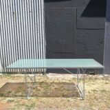 Moment glass and metal table by Niels Gammelgaard for Ikea