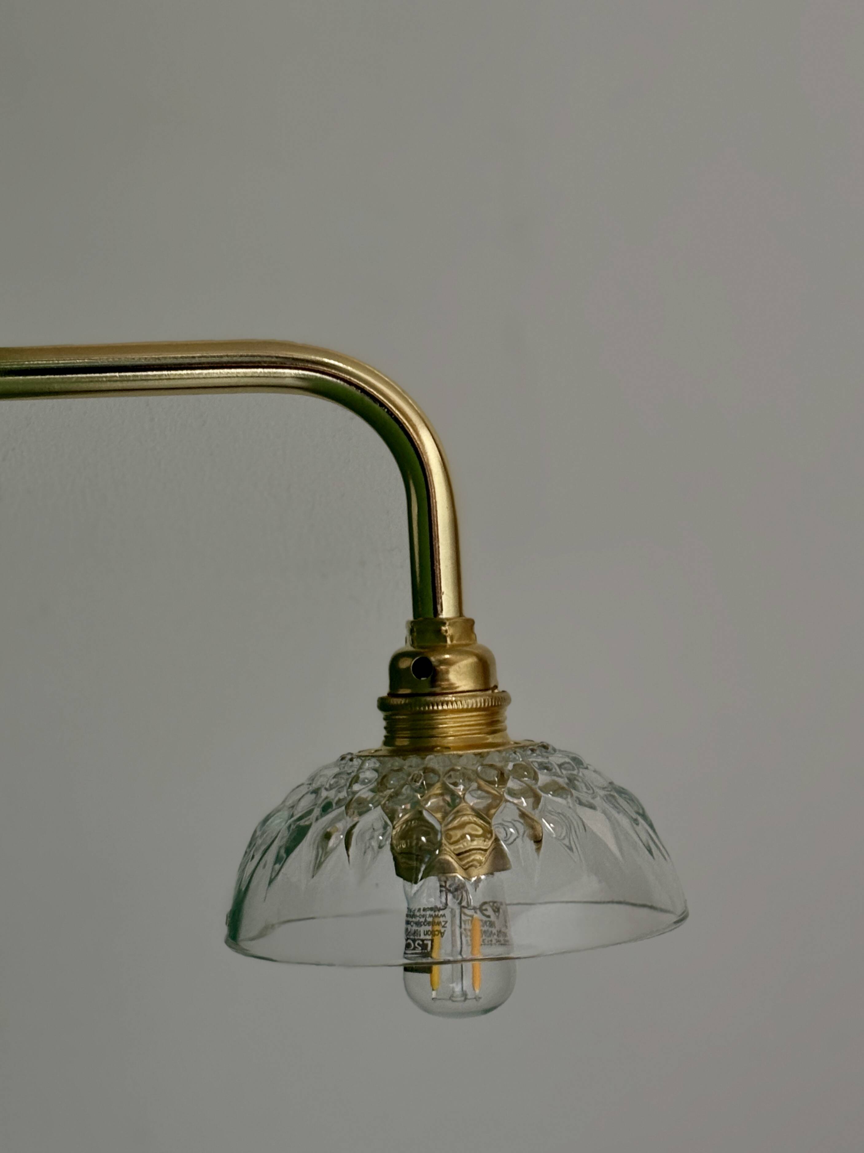 Vintage glass cut lampshade wall light - tableware collection -