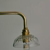 Vintage glass cut lampshade wall light - tableware collection -