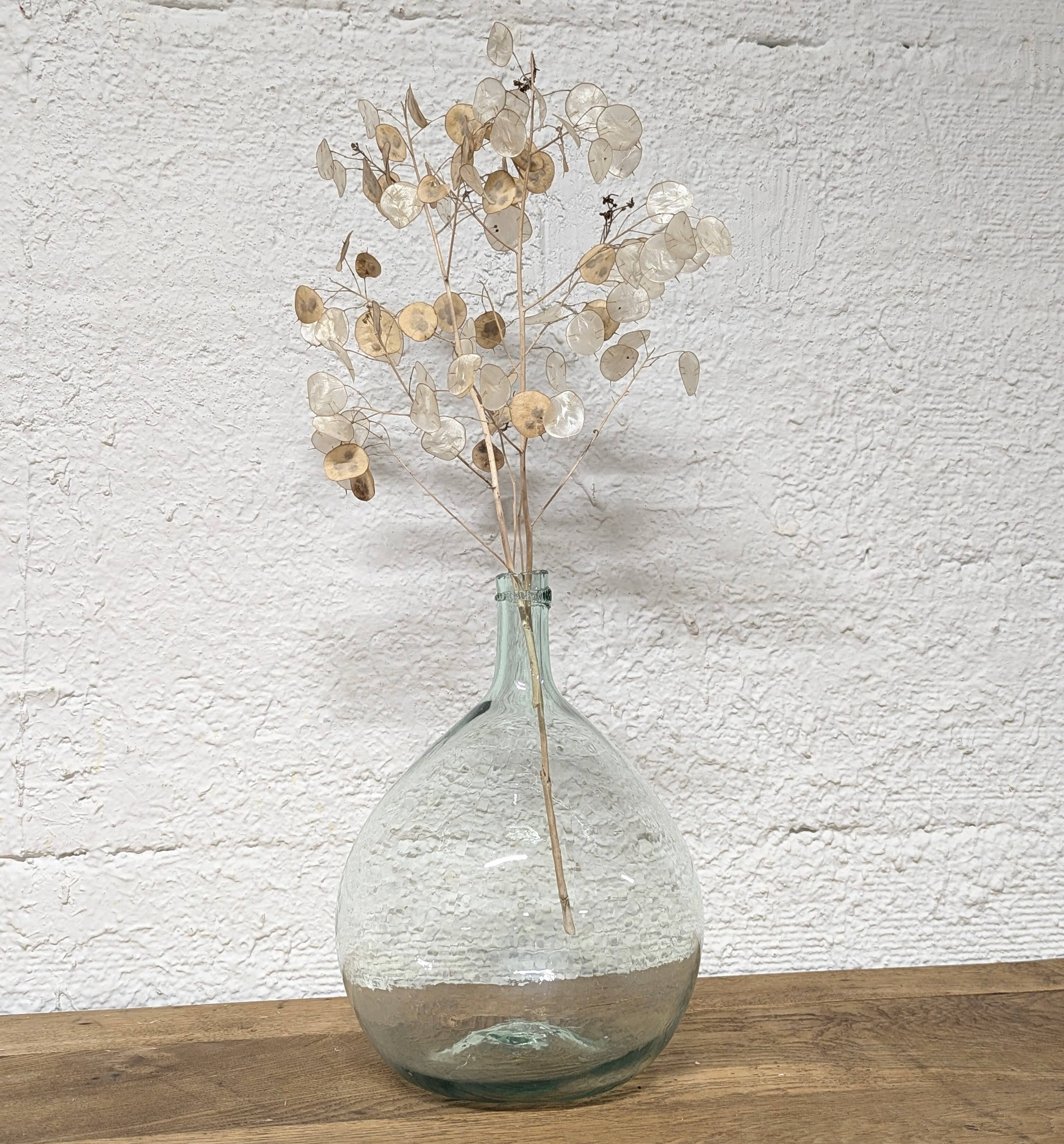 Transparent demijohn in blown glass