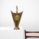 French vintage rustic brass and copper base umbrella stand with embossed decoration