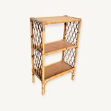 Rattan shelf on legs circa 1970