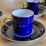 Set of 6 porcelain coffee cups and saucers