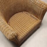 Two wicker armchairs