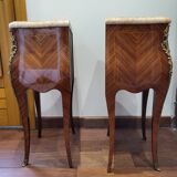Pair of marquetry bedside tables