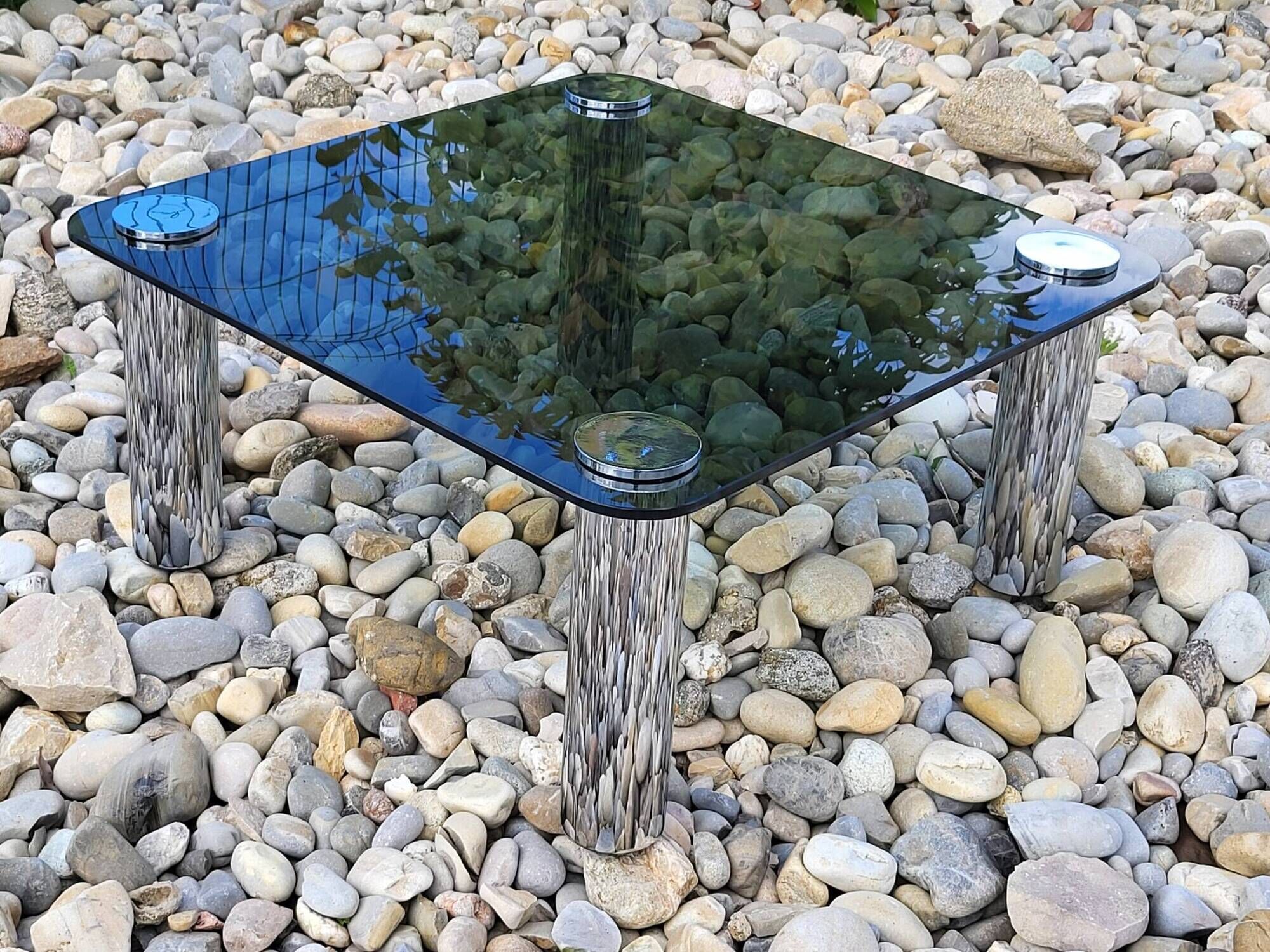 Marco Zanuso Coffee Table in Stainless Steel by Zanotta Vintage 1970