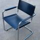 Set of 6 bauhaus cantilever chairs black leather and chrome design