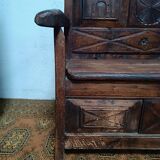 18th century walnut storage bench