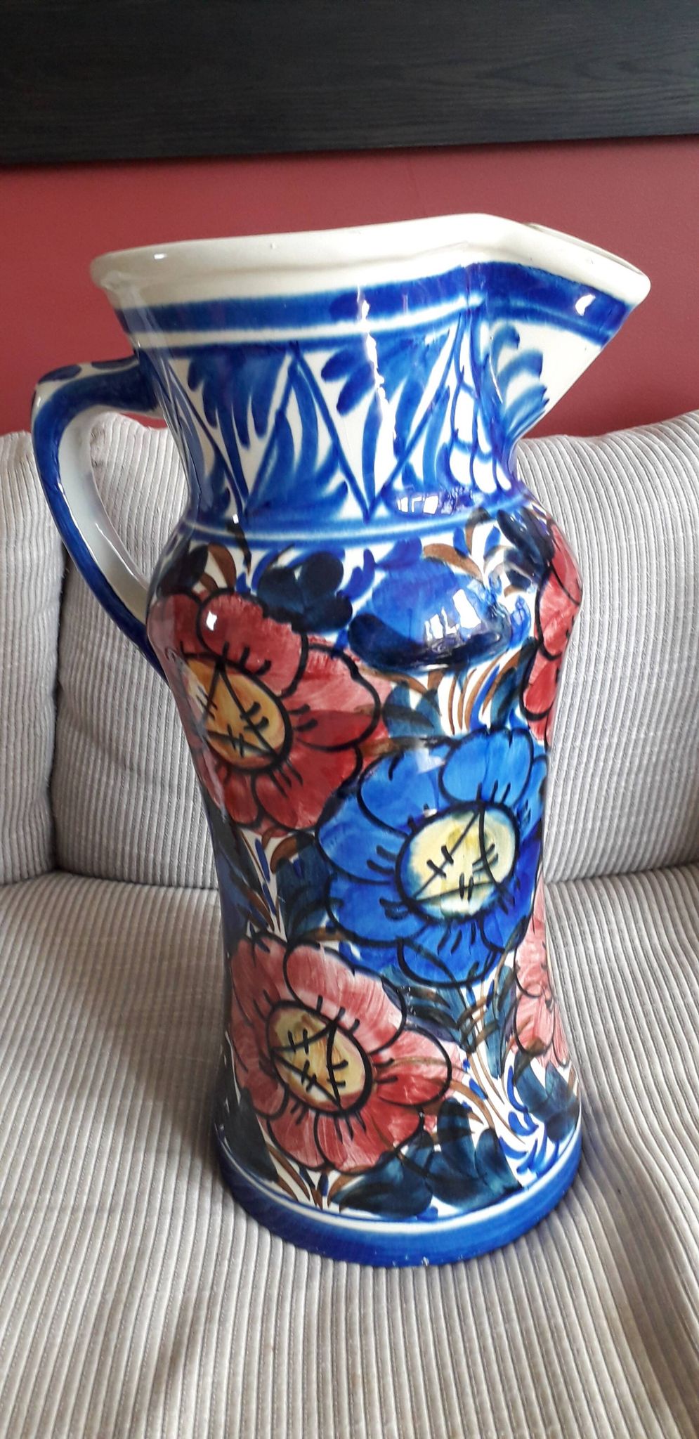 Large vase with floral decoration