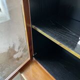 Mahey bookcase in elm and XXL brass