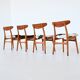 Hans Wegner model CH30 dining chairs in cowskin Carl Hansen Denmark 1952