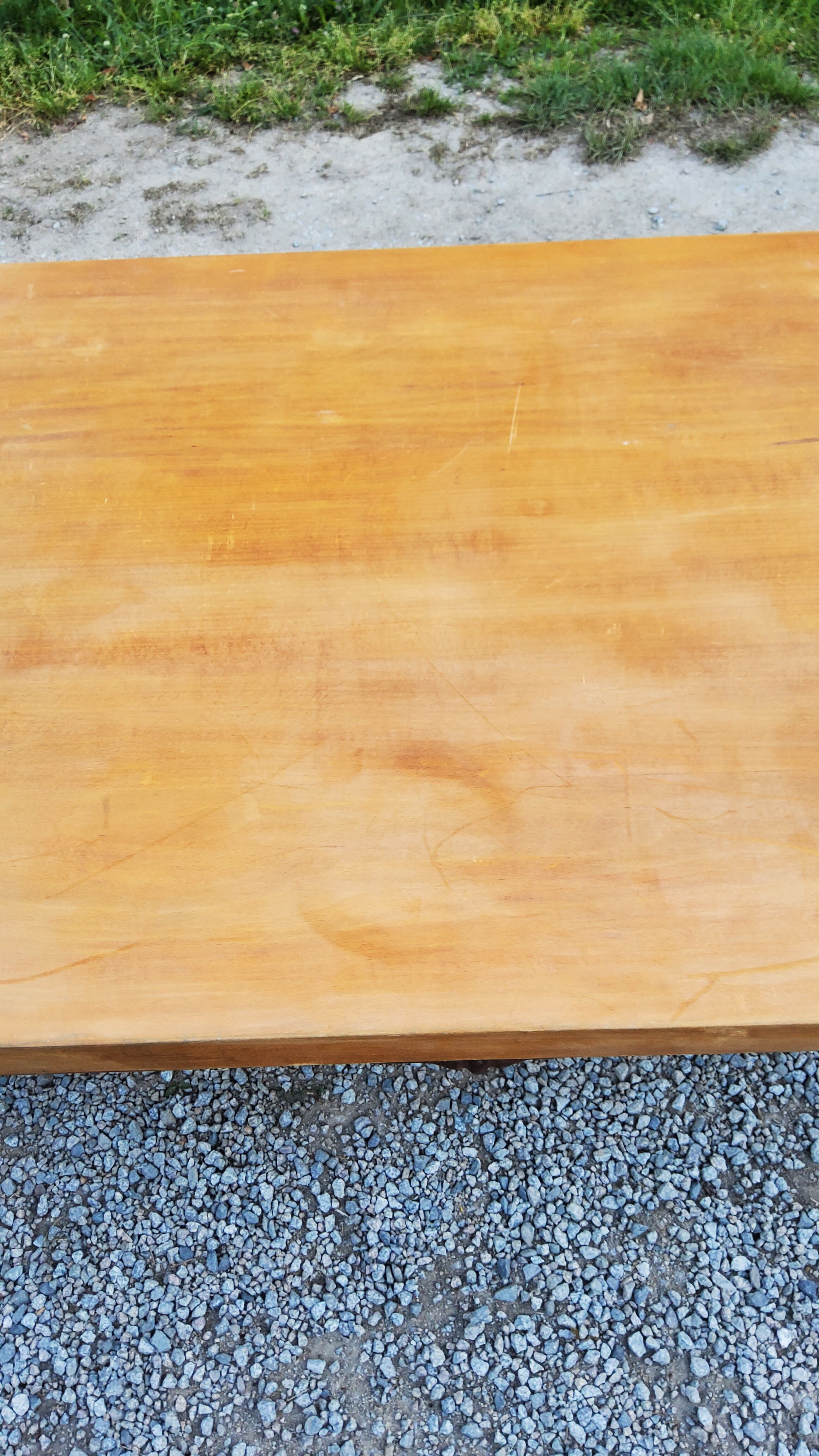 Table de ferme en hêtre et chêne 1 tiroir en ceinture 200cm