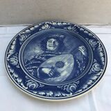 Former heineken blue Delft ceramics plate - vintage blue musician decor