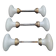 Set of 6 porcelain handles