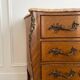 Louis XV style commode in marquetry and marble
