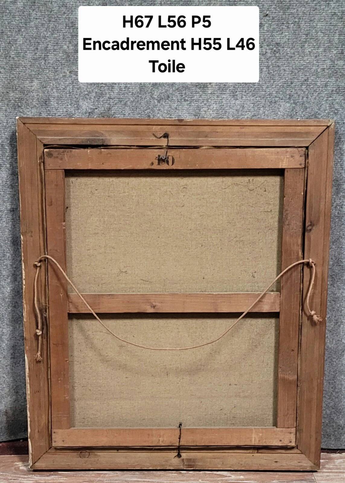 Henri catrou xixeme : huile sur toile paysage lacustre époque napoléon iii