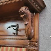 Large Renaissance-style coat rack in walnut from around 1850.