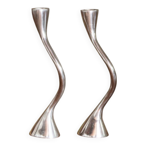 2 bougeoirs zig zag, design Xavier Lust