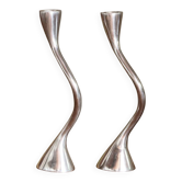 2 bougeoirs zig zag, design Xavier Lust