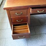 Double mahogany desk, Louis XV style, early 20th century.