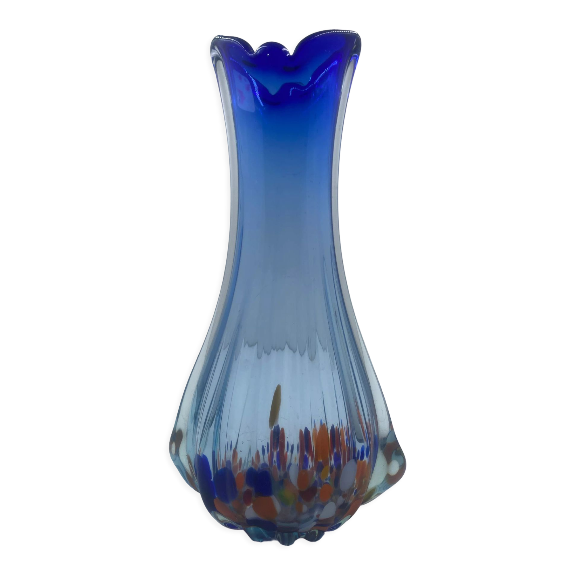 Blue glass vase