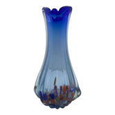 Vase en verre bleu