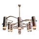 Chromed metal chandelier, design Gaetano Sciolari, 70s