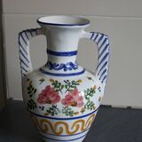 Vase with two handles in Italian ceramic