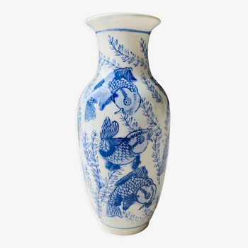 Vase chinois carpe koï vintage